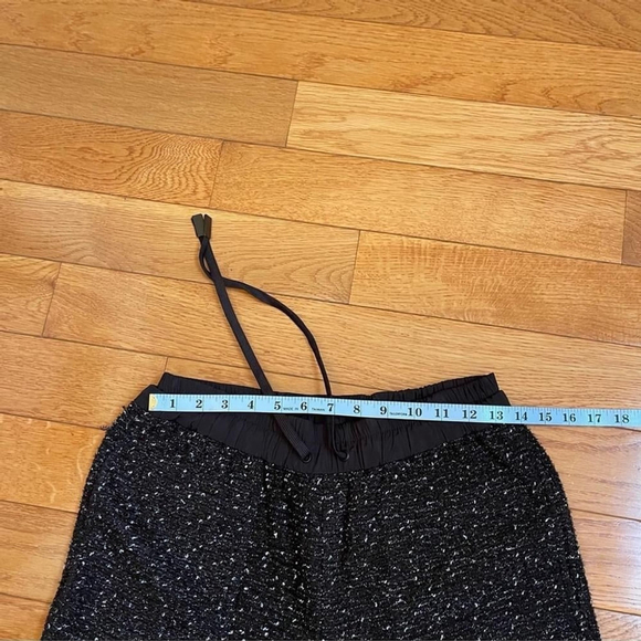 ZARA Black Tweed Textured Dressy Joggers sequins Pull-On Sz S Whimsigoth Grunge - Picture 8 of 12